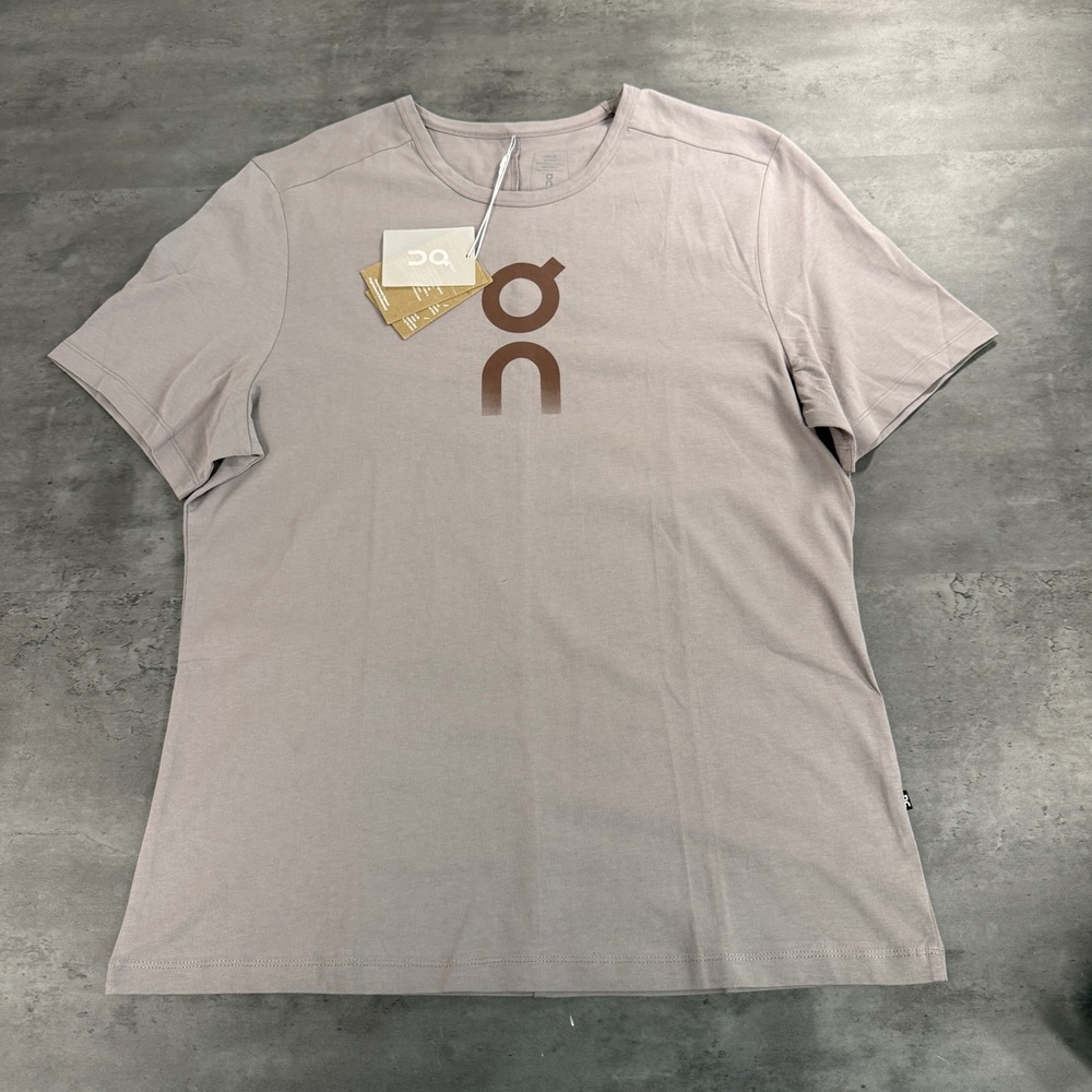 On Cloud Graphic T Shirt Mens XL Zinc Taupe Grey Organic Cotton Logo Swiss Tee